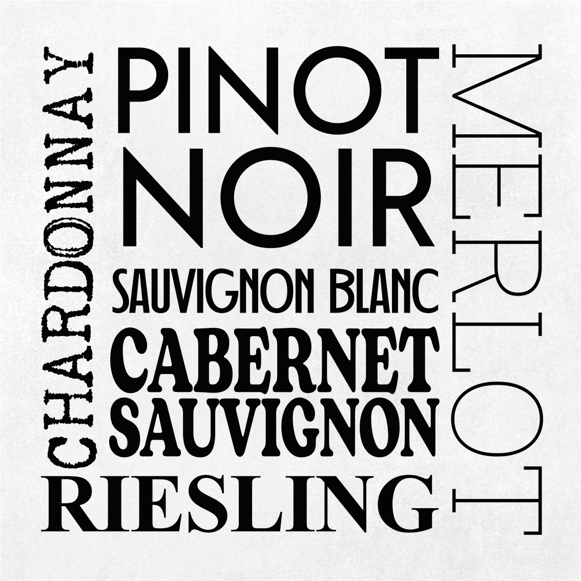 주방용 포스터 와인 종류 안내 - TenStickers