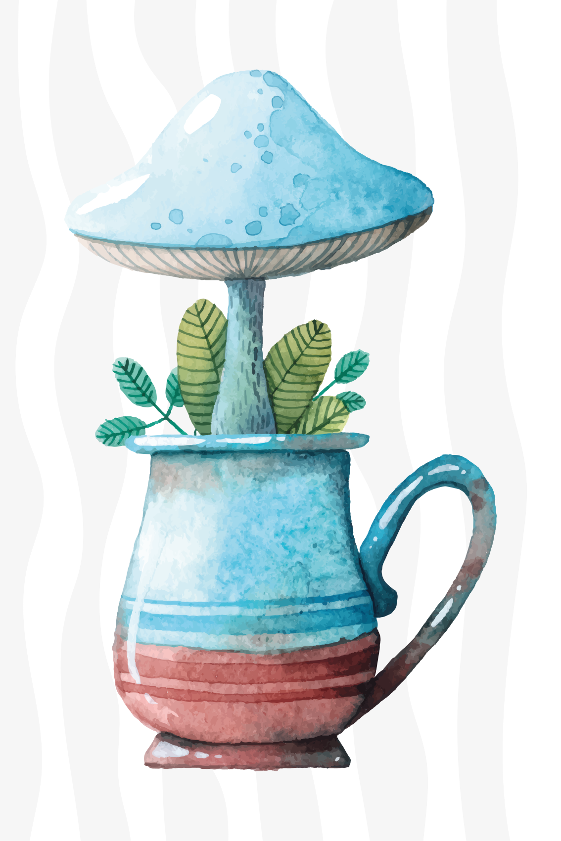 주방용 포스터 귀여운 버섯 디자인 컵 - TenStickers