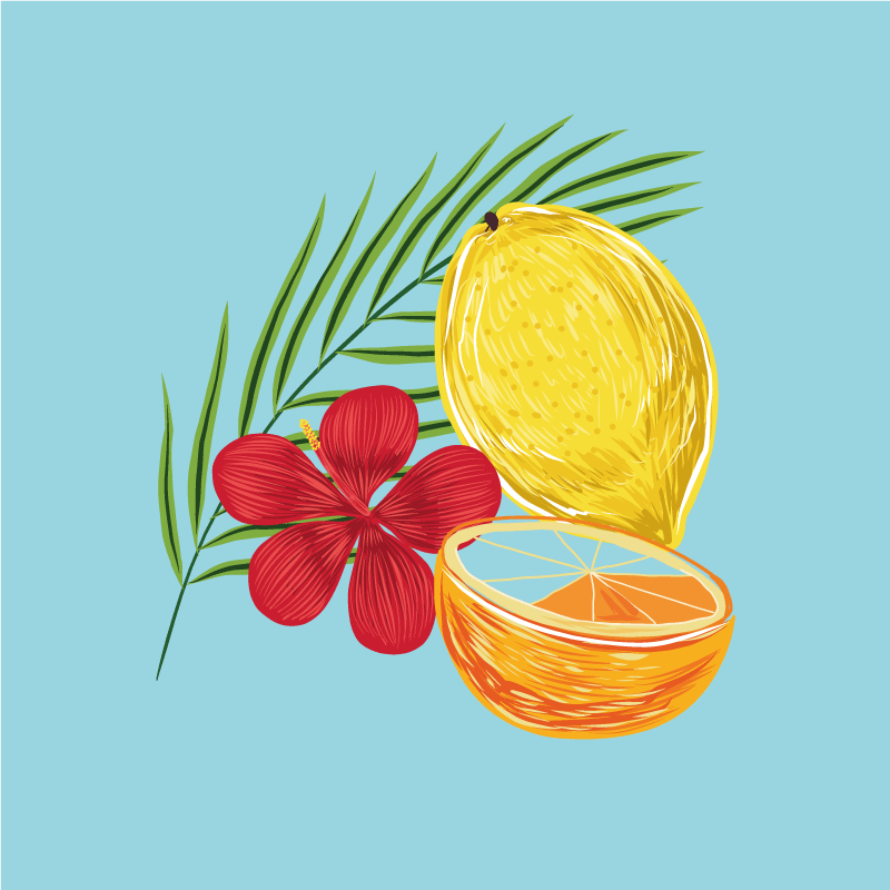 주방용 포스터 파스텔 레몬 과일 디자인 - TenStickers