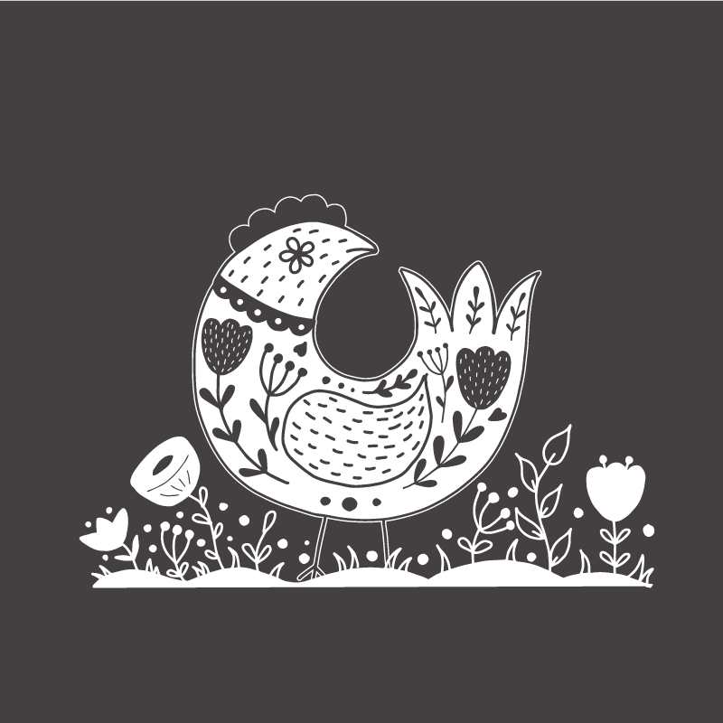 주방용 포스터 폴란드 꽃무늬 자랑스러운 닭 - TenStickers