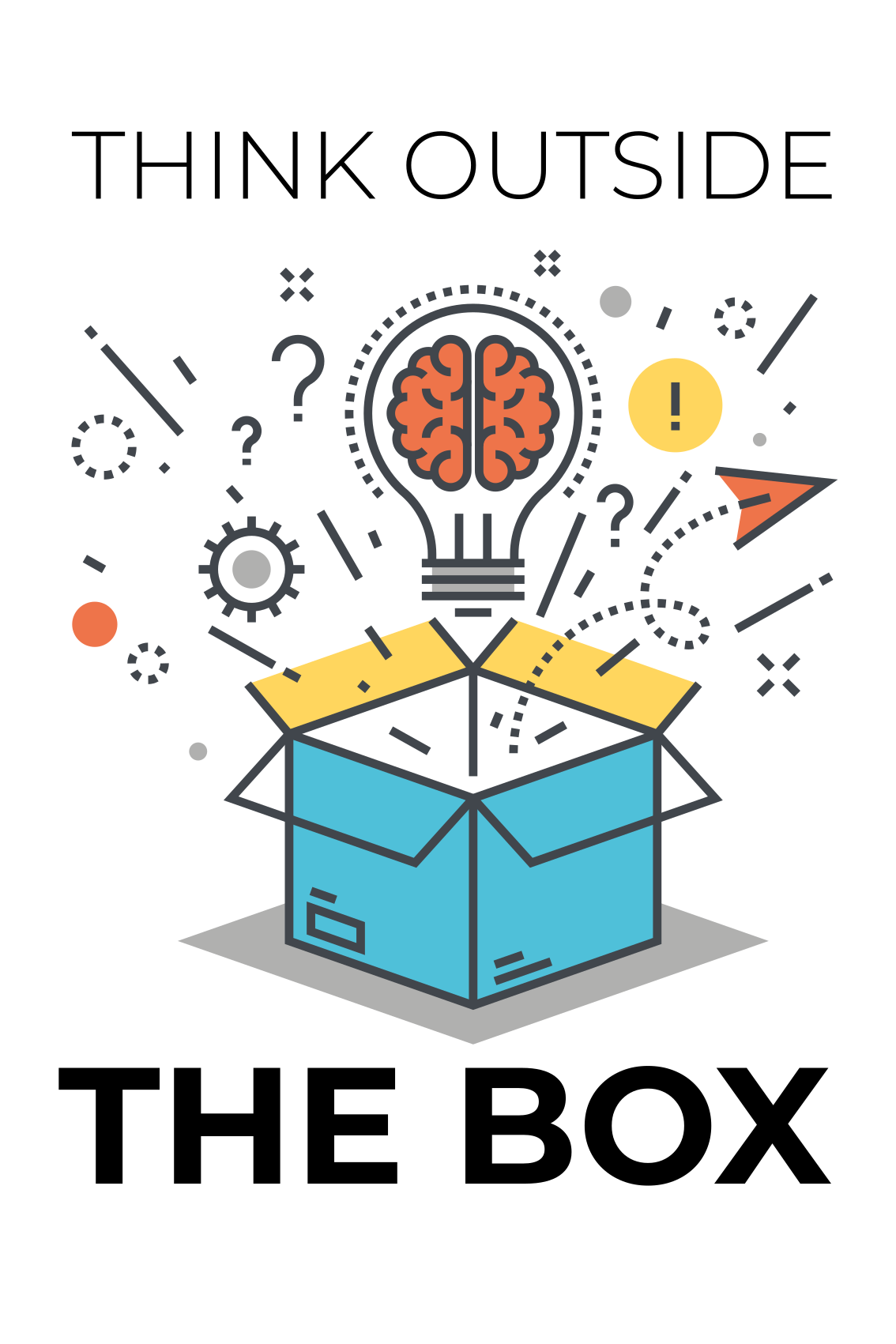 사무실용 침실 포스터 창의적으로 생각하라 - TenStickers