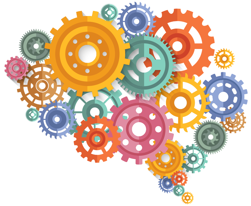 사무실용 침실 포스터 두뇌 색상 톱니바퀴 - TenStickers