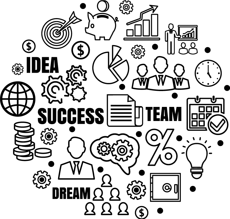 사무실용 침실 포스터 비즈니스 아이디그램 - TenStickers