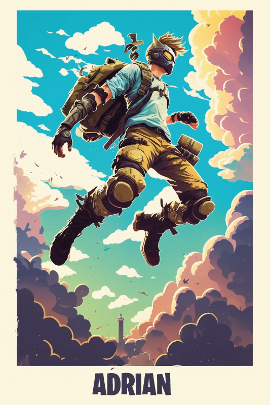 포스터 청소년 침실 나만의 이름이 담긴 에픽 캐릭터 - TenStickers