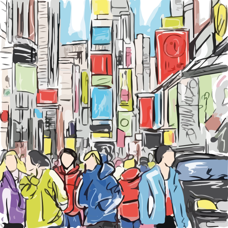 거실용 포스터 침실 뉴욕의 현대인들 - TenStickers