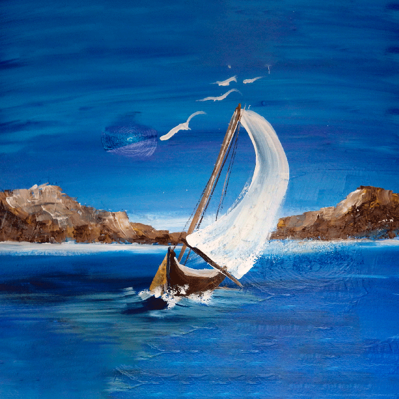 거실용 포스터 침실 캔버스 세일보트 - TenStickers