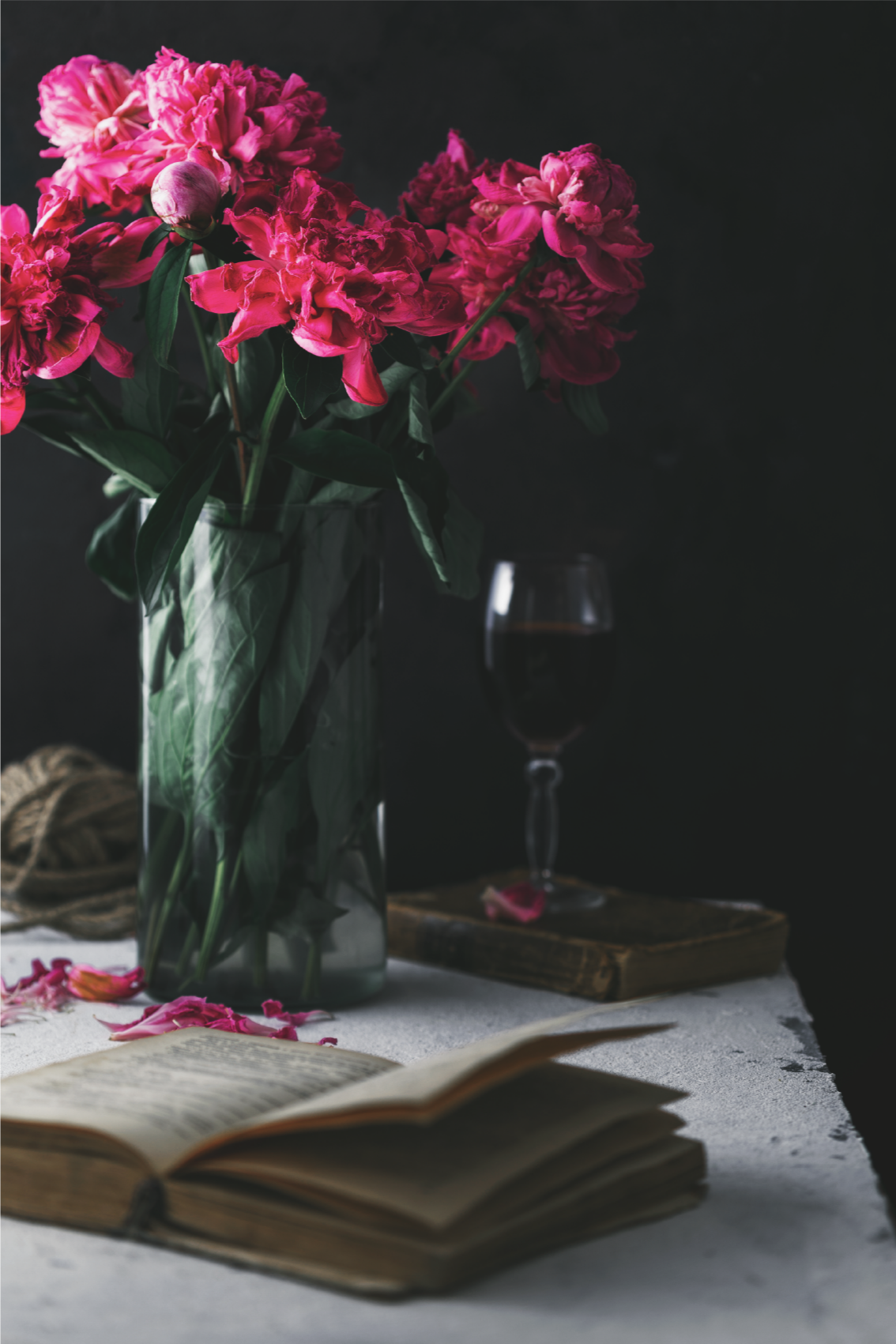 거실용 포스터 침실 와인잔과 꽃병 - TenStickers