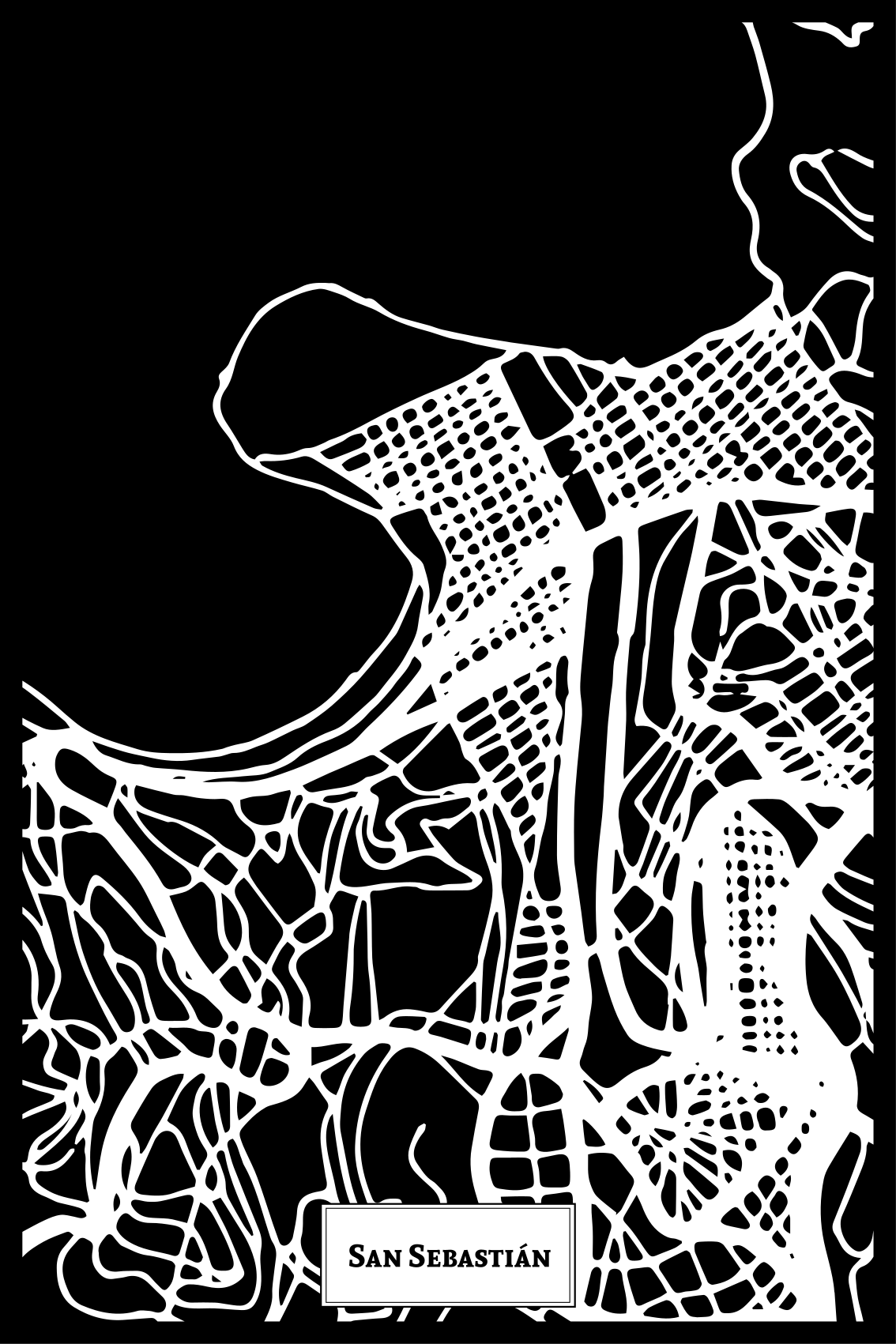 거실용 포스터 침실 산세바스티안 지형도 - TenStickers