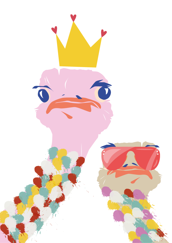 거실용 포스터 침실 다채로운 타조 예술 스타일 - TenStickers