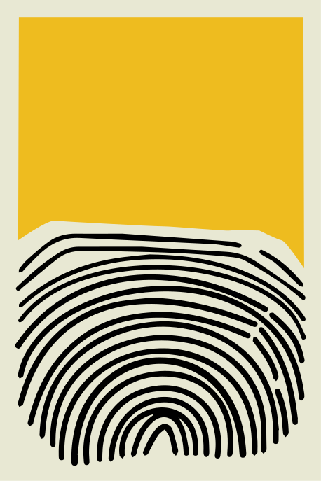 거실용 포스터 침실 추상 노란색 그림과 검은 선 - TenStickers