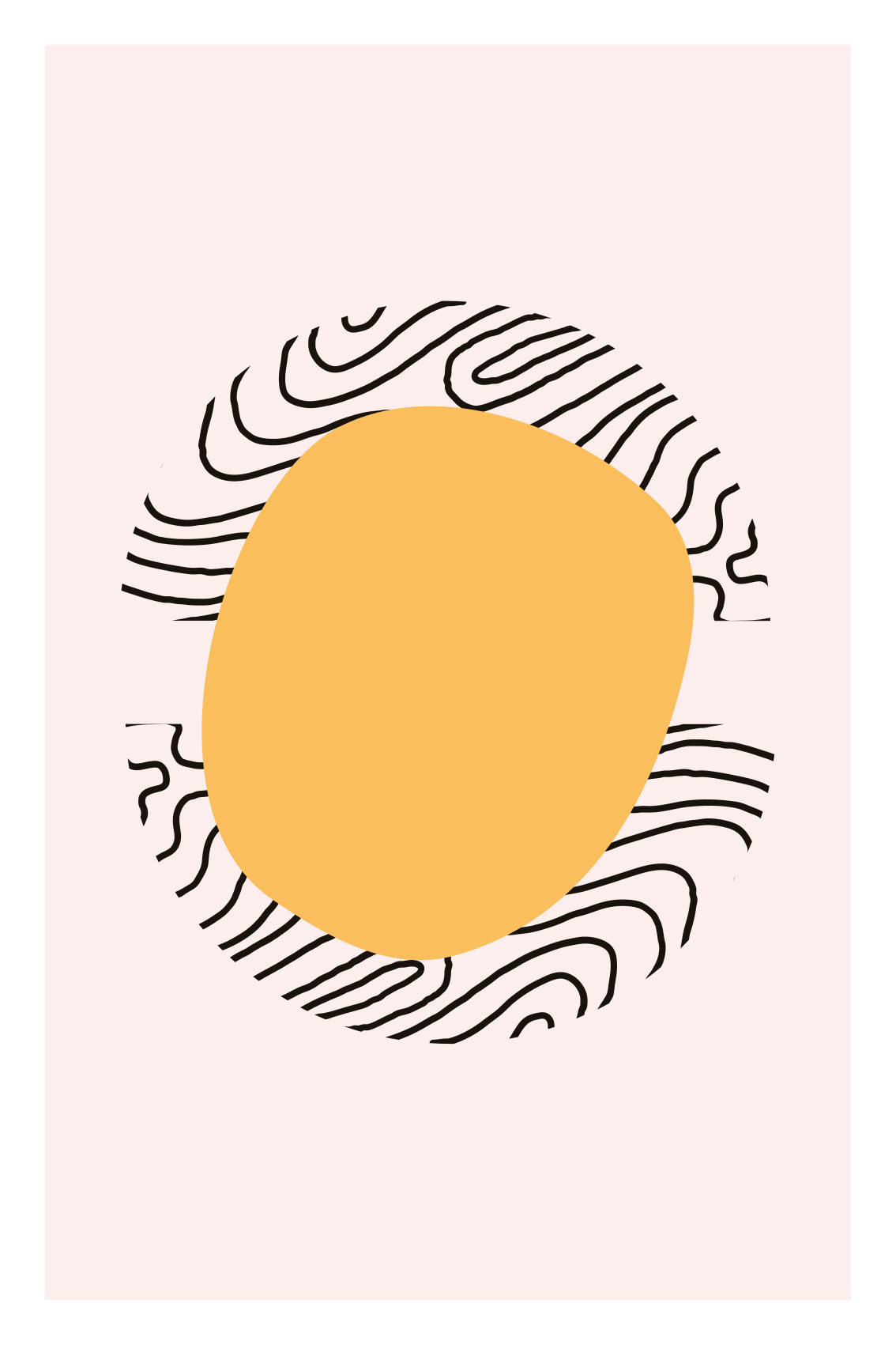 거실용 포스터 침실 선과 노란 형태 - TenStickers