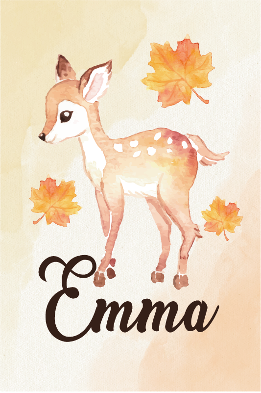 포스터 어린이 침실 사슴 그림 - TenStickers