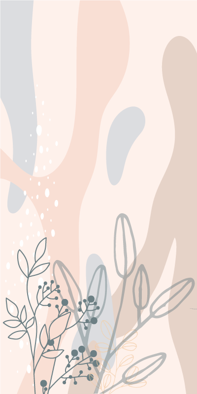 꽃과 식물이 있는 포스터 우아한 꽃 실루엣 - TenStickers