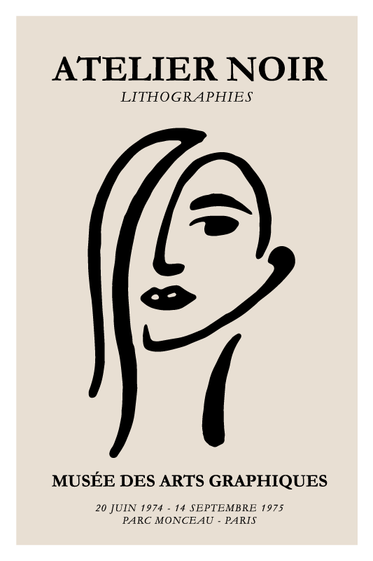 문구가 있는 포스터 아뜰리에 누아르 - TenStickers