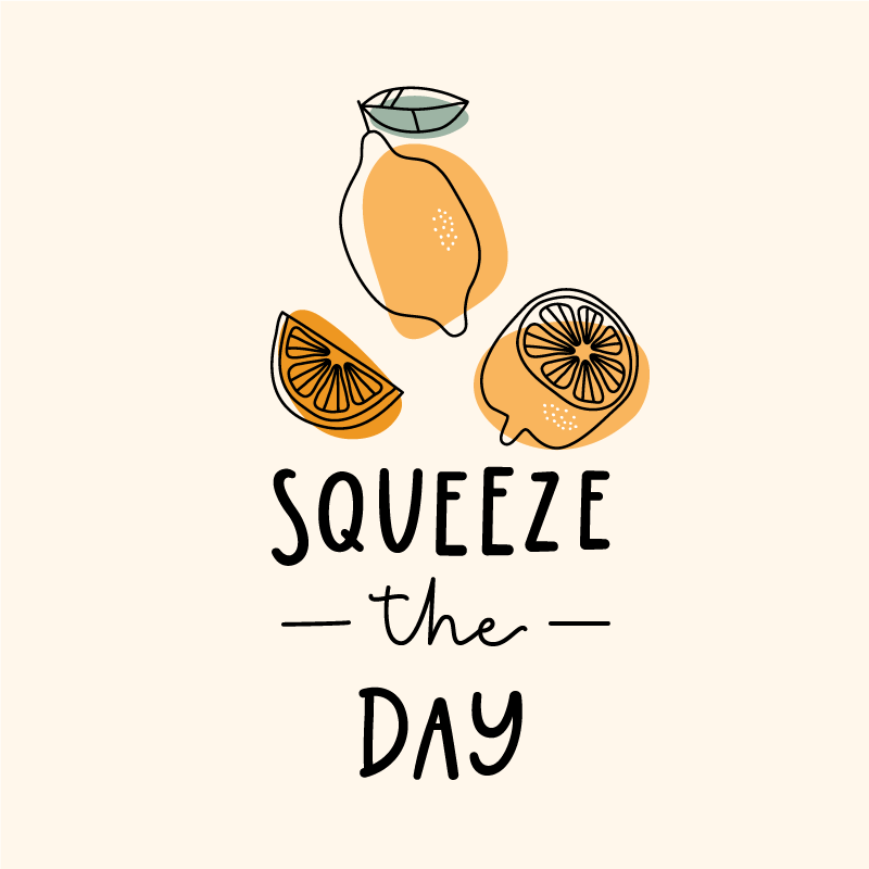 문구가 있는 포스터 유머러스한 레몬과 오렌지 명언 - TenStickers