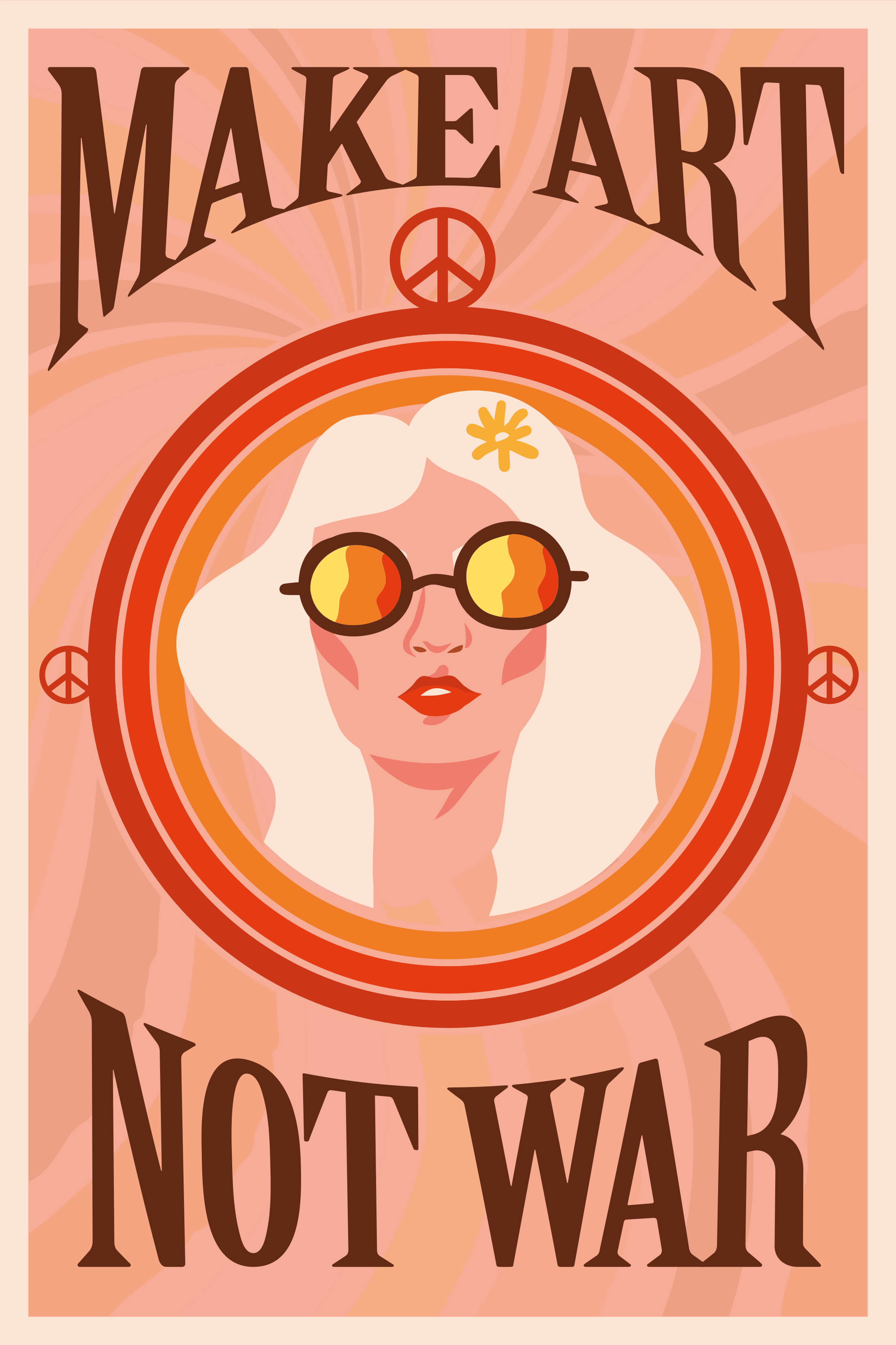 문구가 있는 포스터 예술을 만들고 전쟁을 멈추세요 - TenStickers