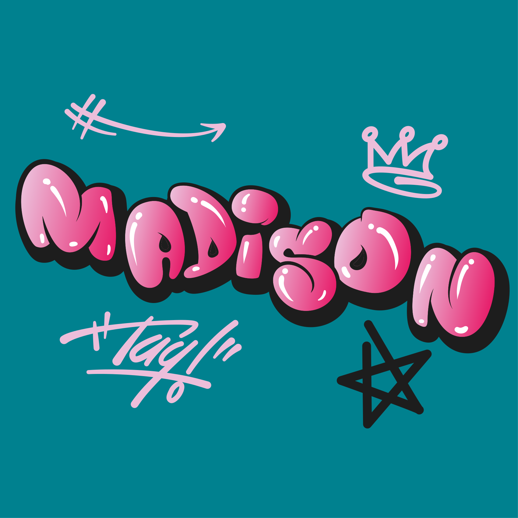 포스터 청소년 침실 창의적인 이름 디자인 - TenStickers