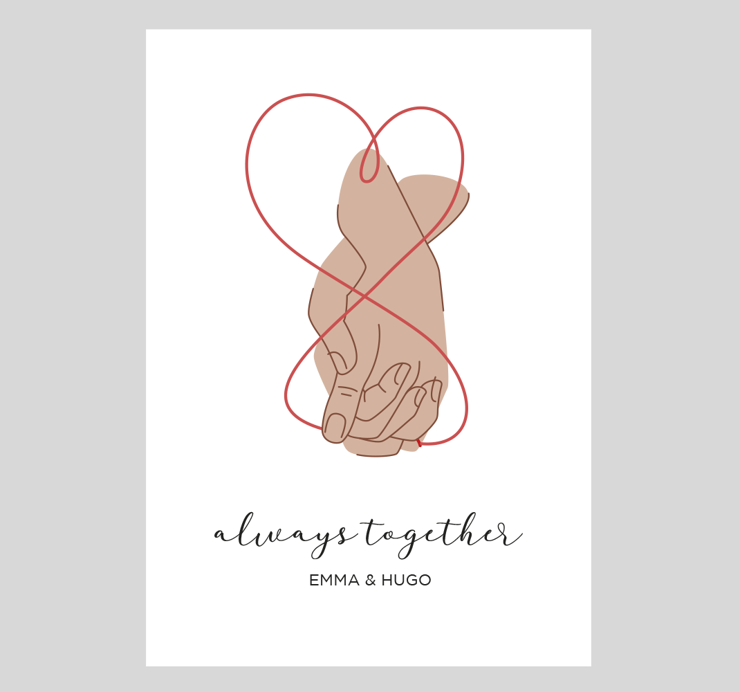 포스터 더블 침실 always together항상 함께 - TenStickers