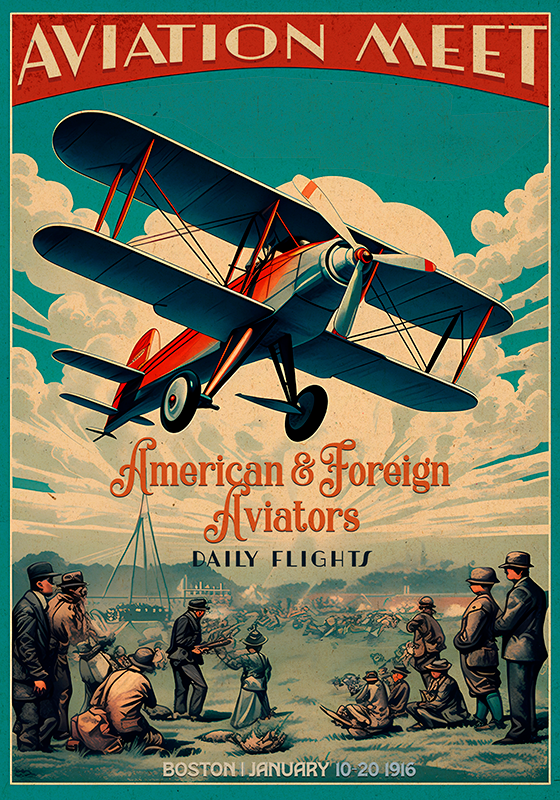 빈티지 포스터 항공 회의 - TenStickers