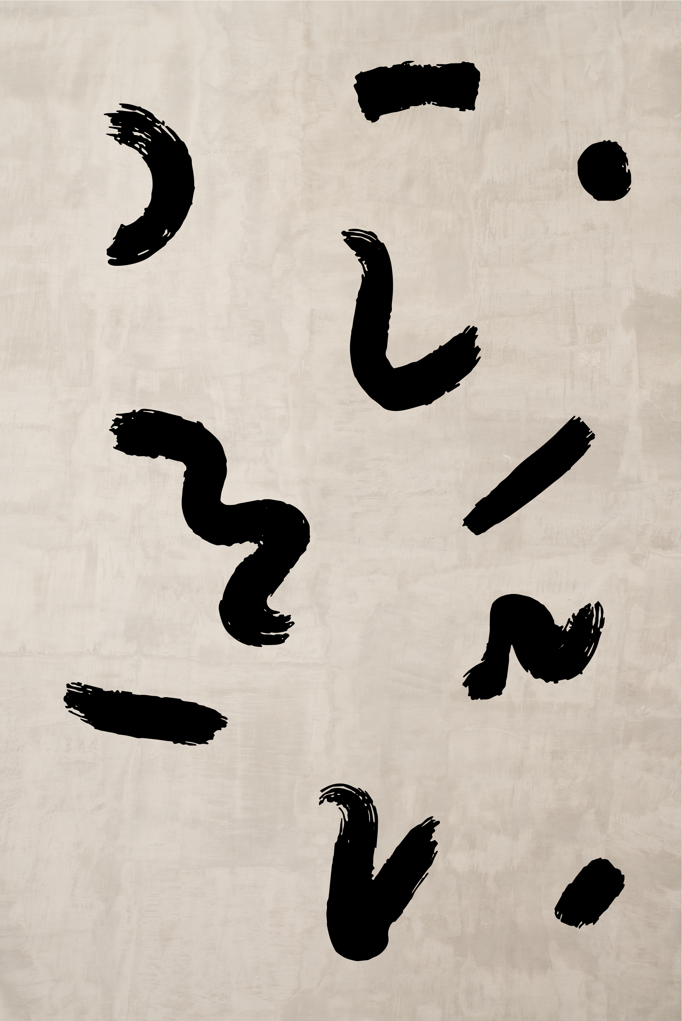 스칸디나비아 포스터 검은색 브러시 형태 - TenStickers