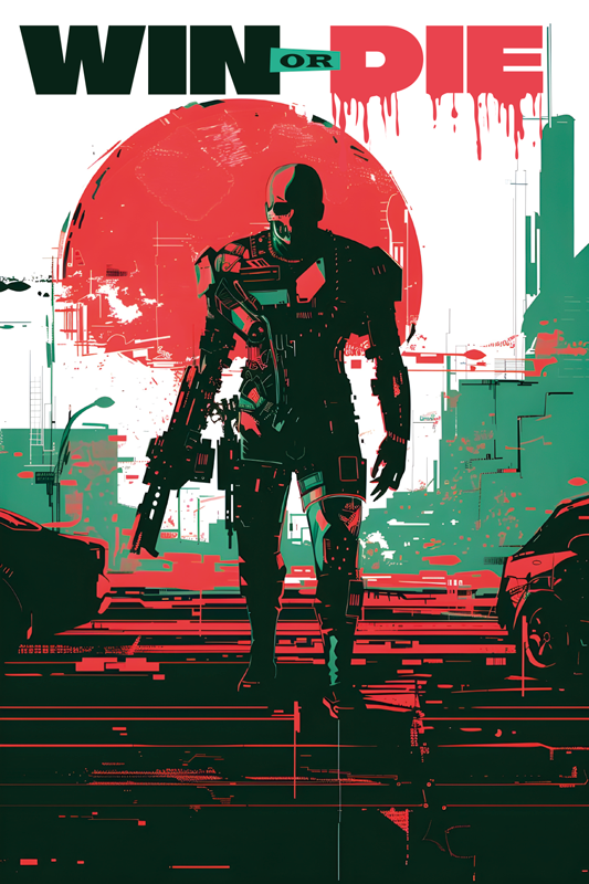 비디오 게임 포스터 사이버 안드로이드 - TenStickers