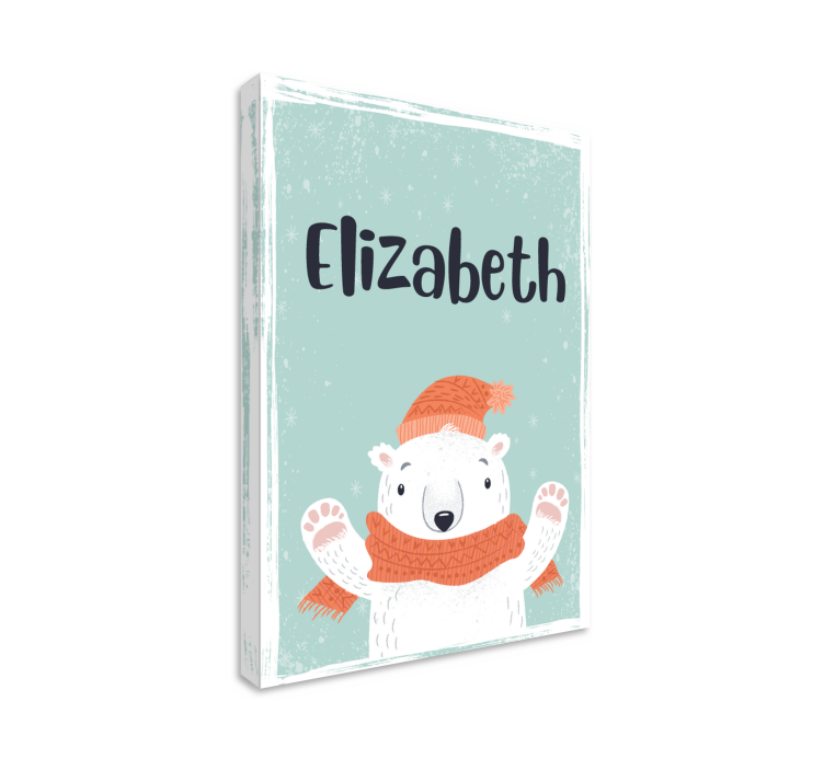 북극곰 개인화 캔버스와 귀여운 이름 - TenStickers