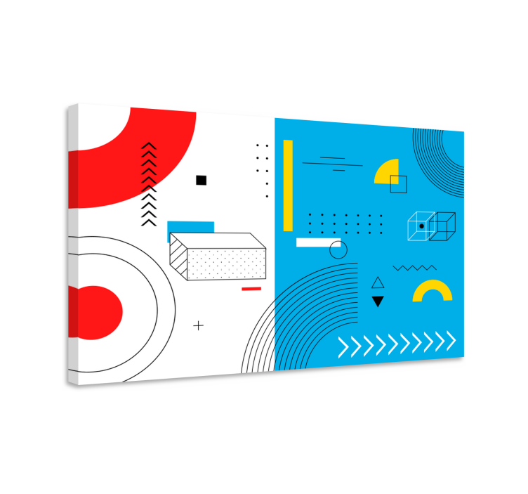 기하학적 효과 페인팅 기하학적 형태 구성 - TenStickers