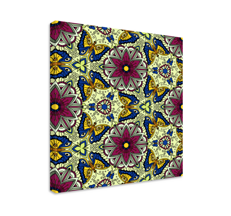 꽃과 식물이 있는 그림 꽃과 나비 패턴 - TenStickers