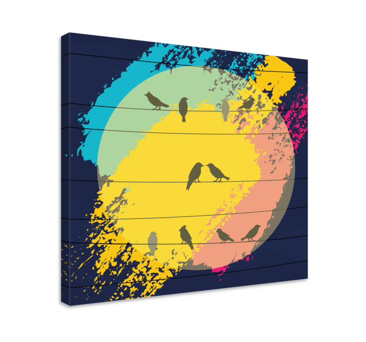 새 상자 레트로 원형 실루엣 - TenStickers