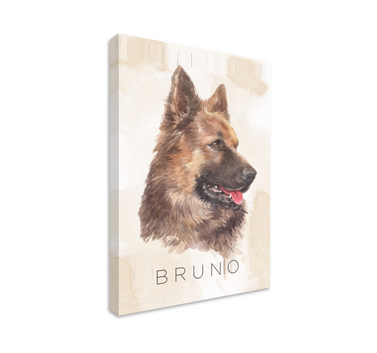 강아지와 함께 찍은 사진 독일 셰퍼드 초상화 - TenStickers