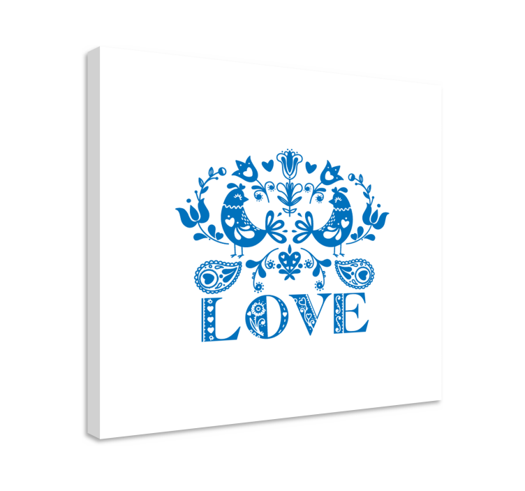 트리 페인팅 새와 꽃 디자인 - TenStickers