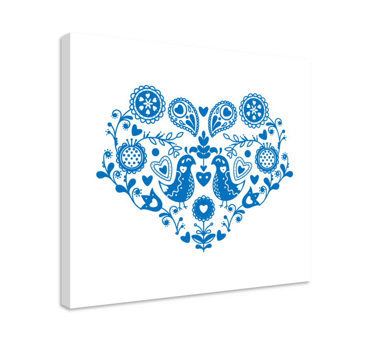 하트 모양 꽃 캔버스 - TenStickers