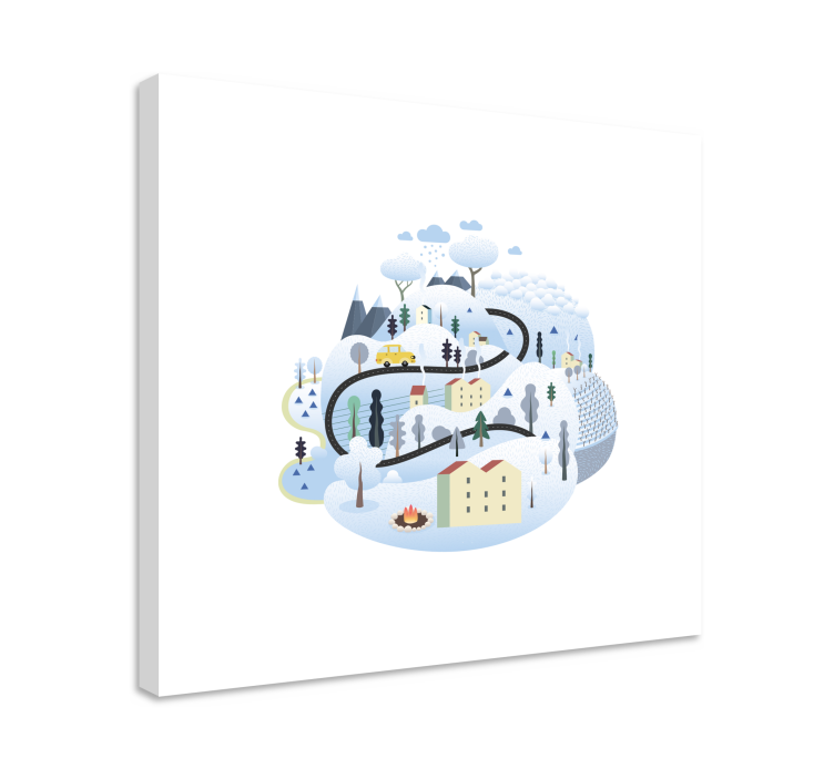 도시 및 국가가 포함된 표 겨울 풍경 노선 - TenStickers