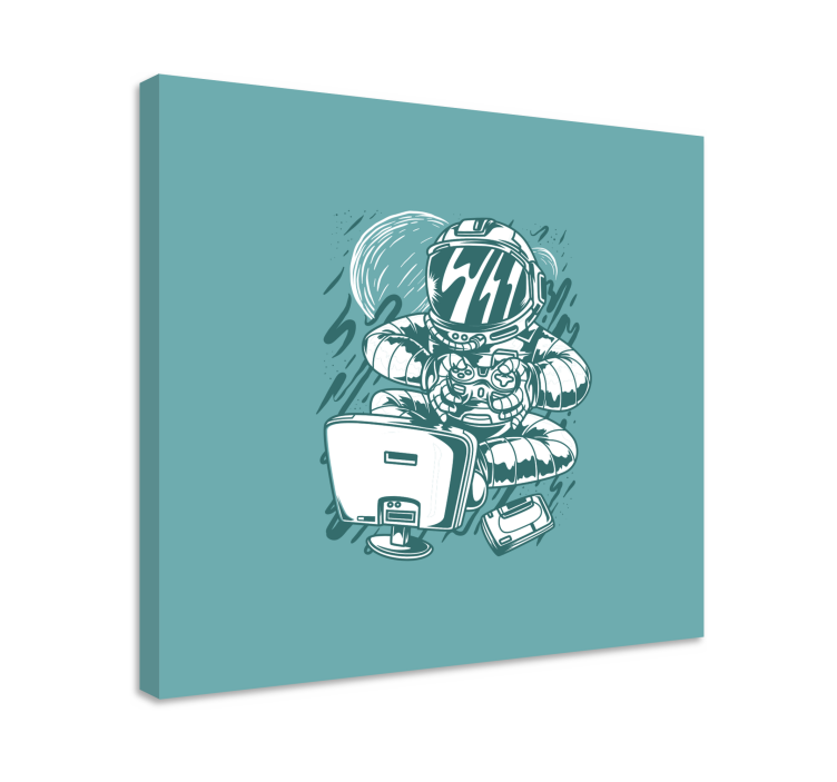 비디오 게임의 캔버스 인쇄 우주 비행사 게임 재미 - TenStickers
