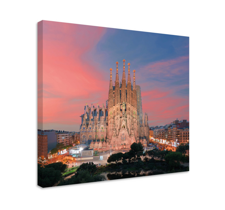 바르셀로나 스페인 sagrada familia 석양 - TenStickers