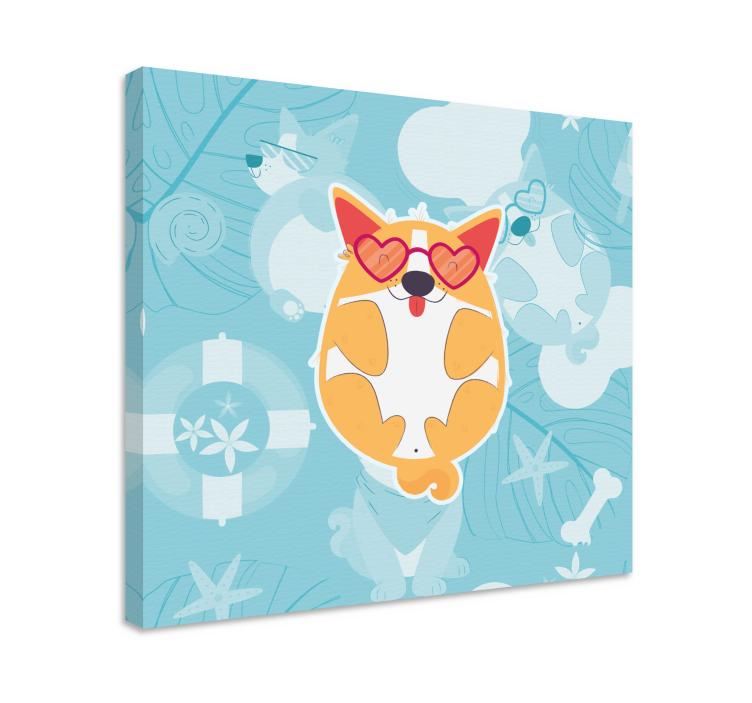 강아지와 함께 찍은 사진 매력적인 코기 휴식 - TenStickers