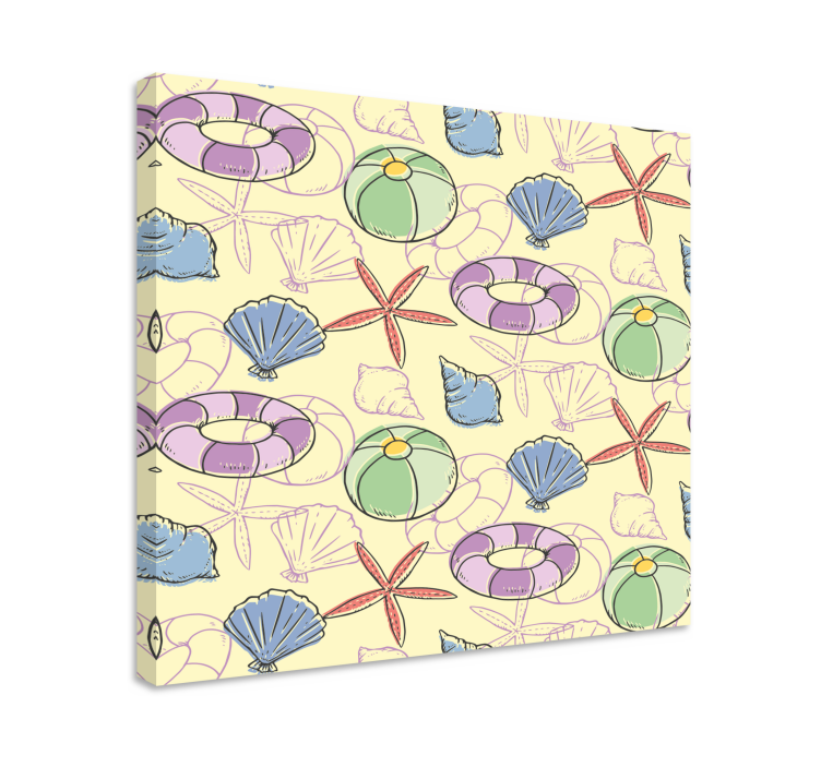 박스 선박 조개껍질과 구명부표 - TenStickers