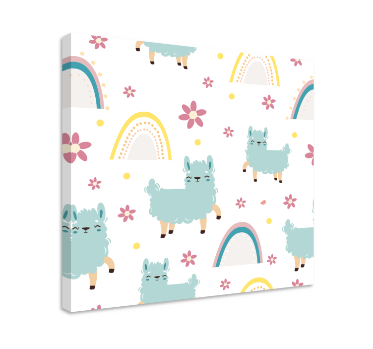 동물 그림 라마와 꽃 - TenStickers