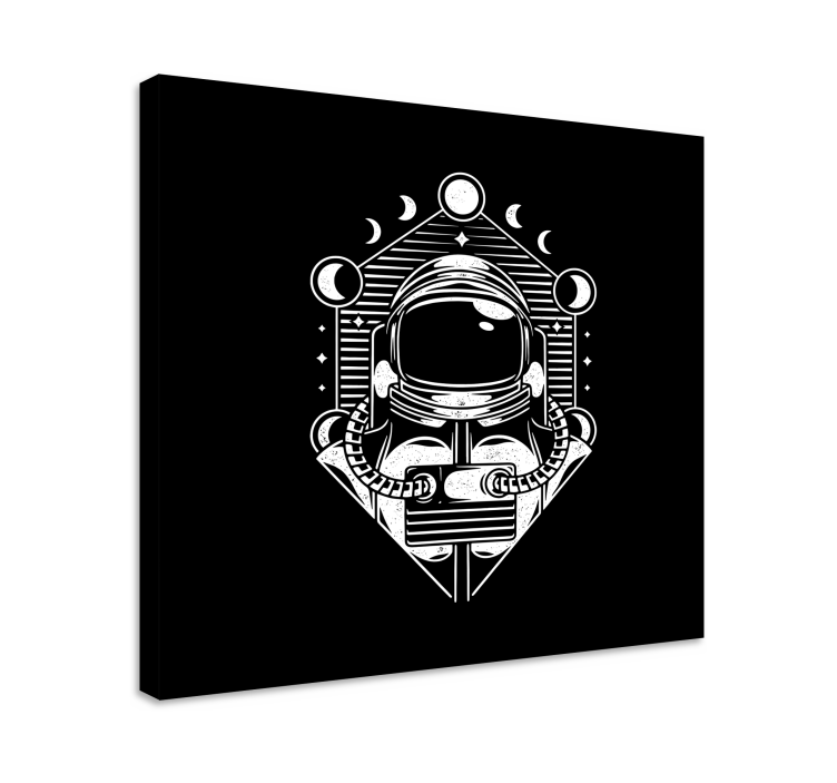 비디오 게임의 캔버스 인쇄 우주비행사 달의 단계 - TenStickers