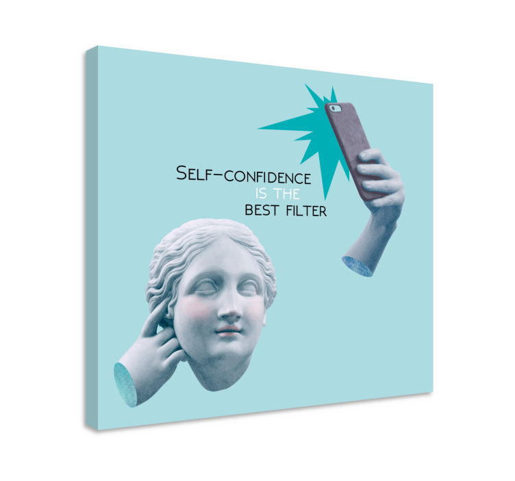 쉼표가 반전된 상자 - 자신감 인용구 - TenStickers