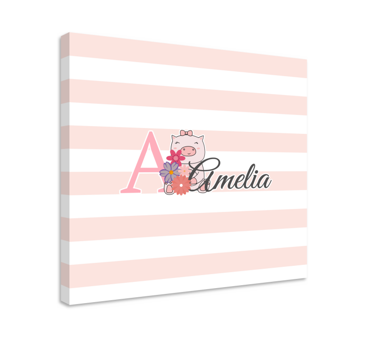 양식이 있는 테이블 귀여운 새끼 돼지 - TenStickers