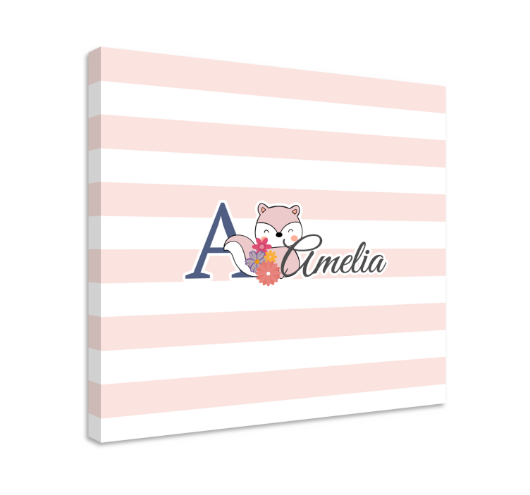 양식이 있는 테이블 귀여운 여우 개인화 - TenStickers