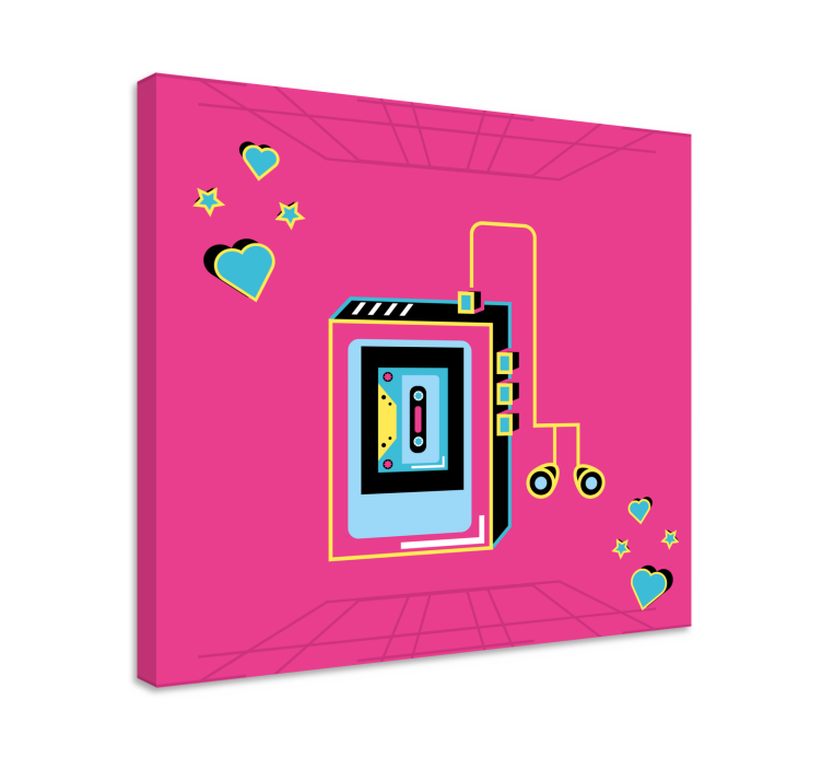 음악 스타일 차트 레트로 카세트 사랑 - TenStickers