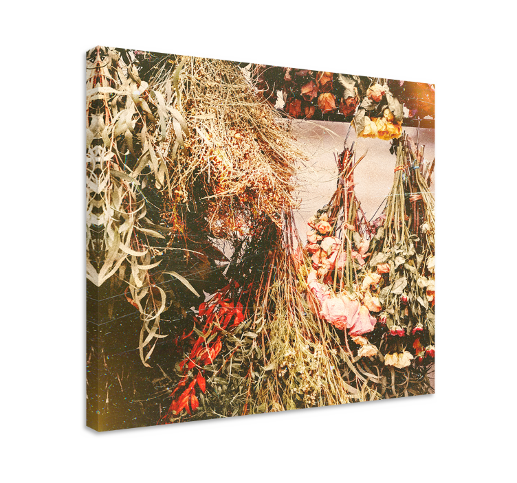 꽃과 식물이 있는 그림 말린 꽃 장식 - TenStickers