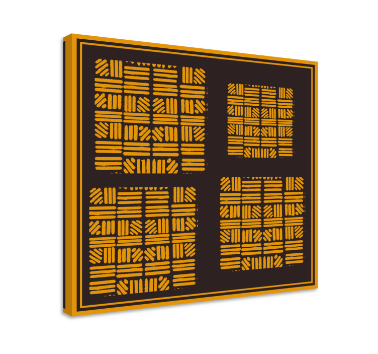 아프리카 스타일 황금 추상 미술 현대 캔버스 - TenStickers