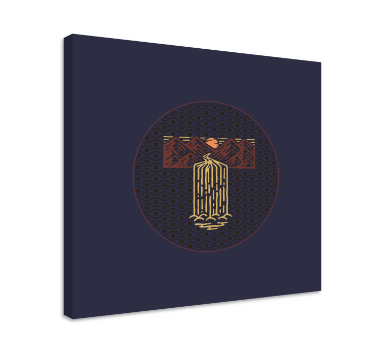 풍경화 고요한 폭포 풍경 - TenStickers