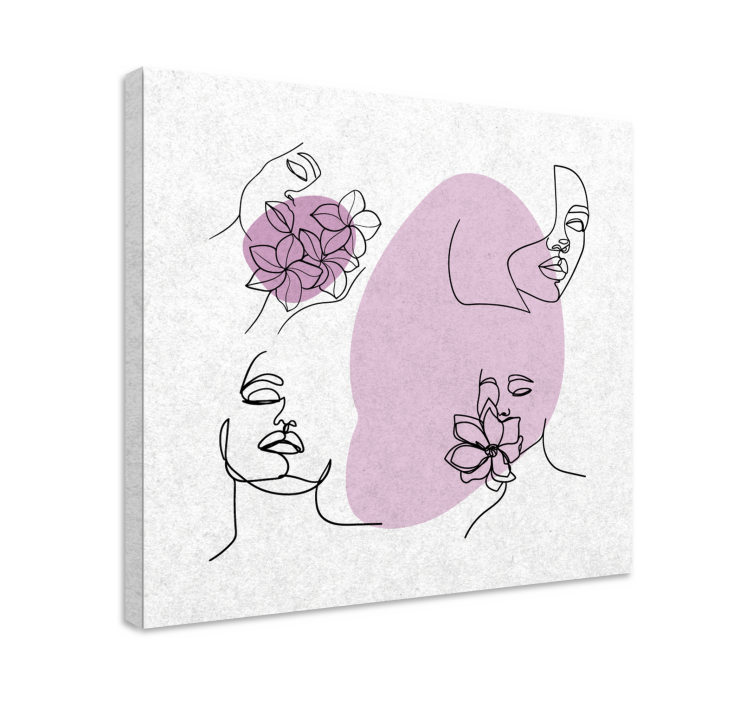 꽃과 식물이 있는 그림 추상 꽃 얼굴 - TenStickers