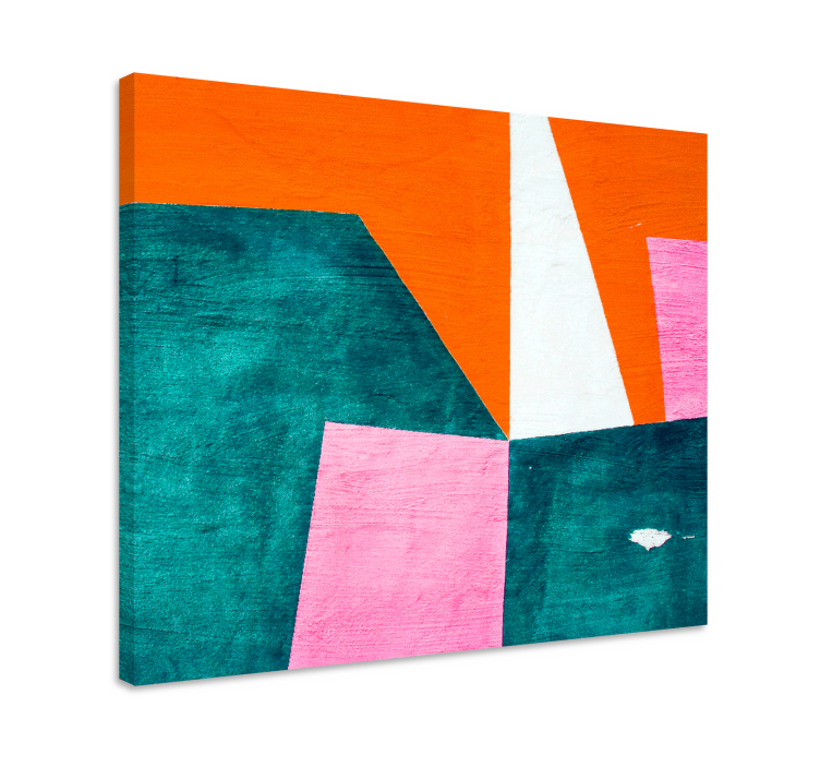 기하학적 효과 페인팅 추상 오렌지 구성 - TenStickers