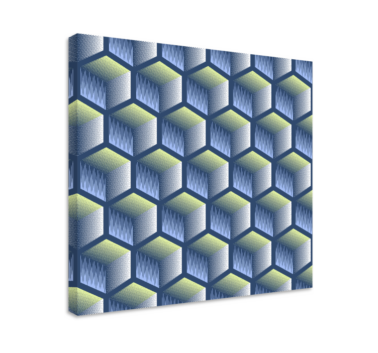 기하학적 효과 페인팅 육각형 큐브 패턴 - TenStickers