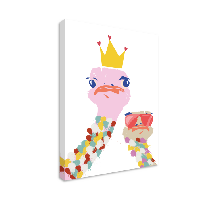 동물 그림 왕관을 쓴 타조 - TenStickers